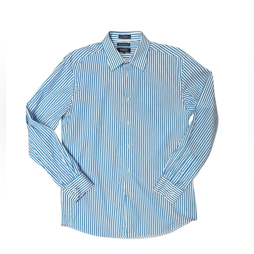 Distinction 2-Ply Cotton Men’s Long Sleeve Collared Button Shirt
